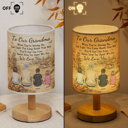 Grandma Blue Flower - Personalized Fabric Lamp