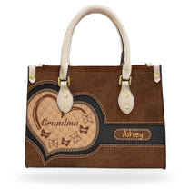 Grandma - Butterfly Version - Personalized Leather Bag