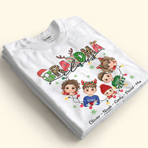 Grandma Claus With Grandkids - Personalized Shirt