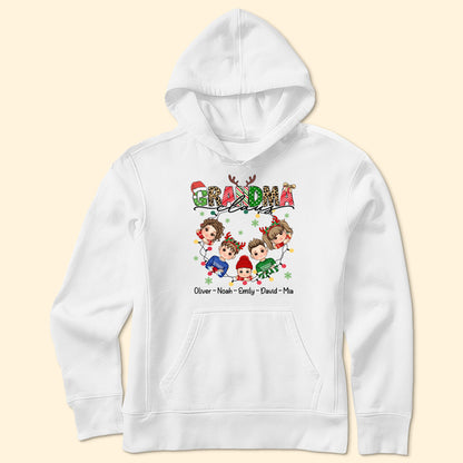 Grandma Claus With Grandkids - Personalized Shirt