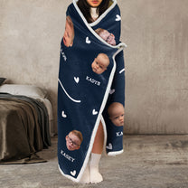 Grandma Custom Kid Face - Personalized Photo Wearable Blanket Hoodie