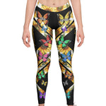 Grandma Custom Kid Names Butterfly Style - Personalized Leggings
