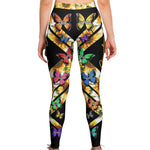 Grandma Custom Kid Names Butterfly Style - Personalized Leggings