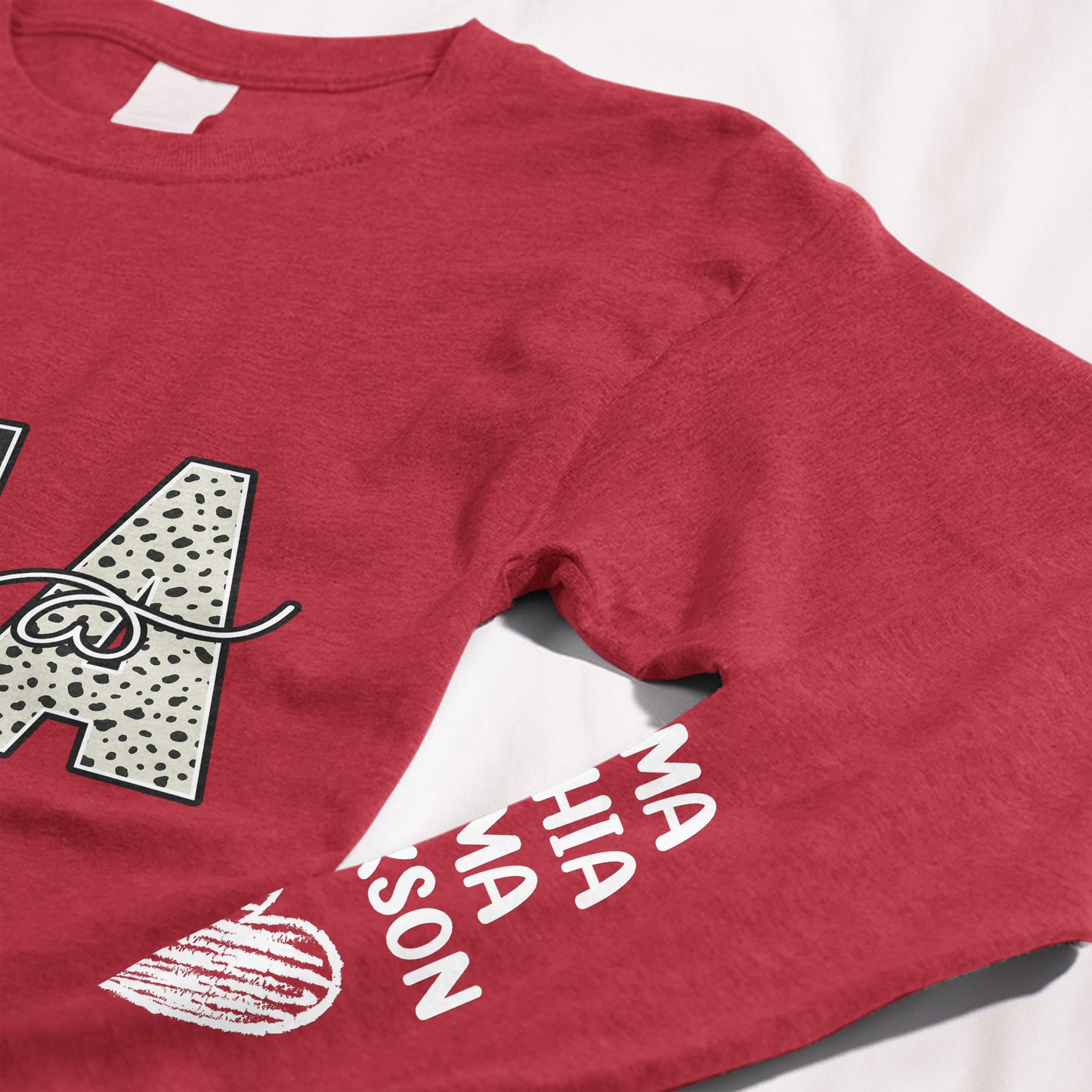 Grandma Custom Kids Name Bible Pattern Style - Custom Long Sleeve T-Shirt