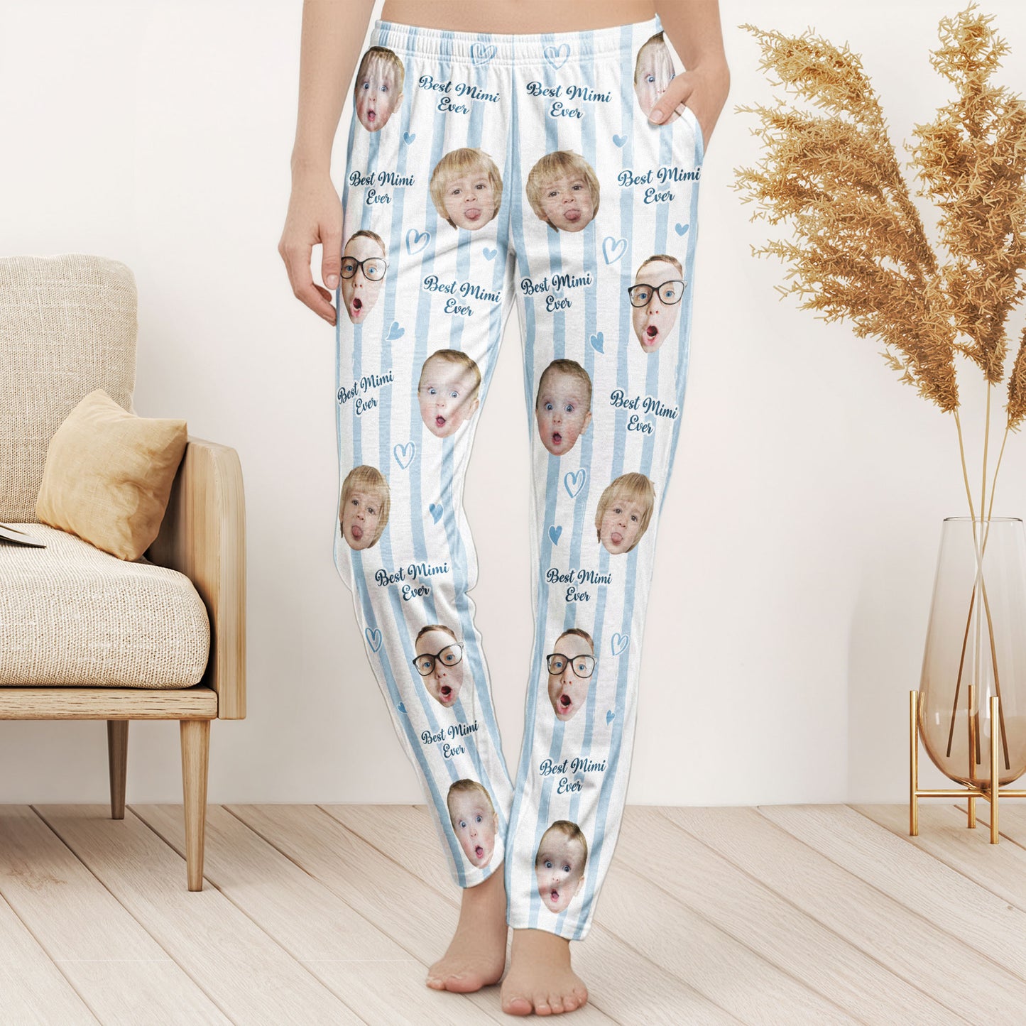Grandma Custom Kids Photo - Personalized Photo Sweatpants, Lounge Pants With Pockets