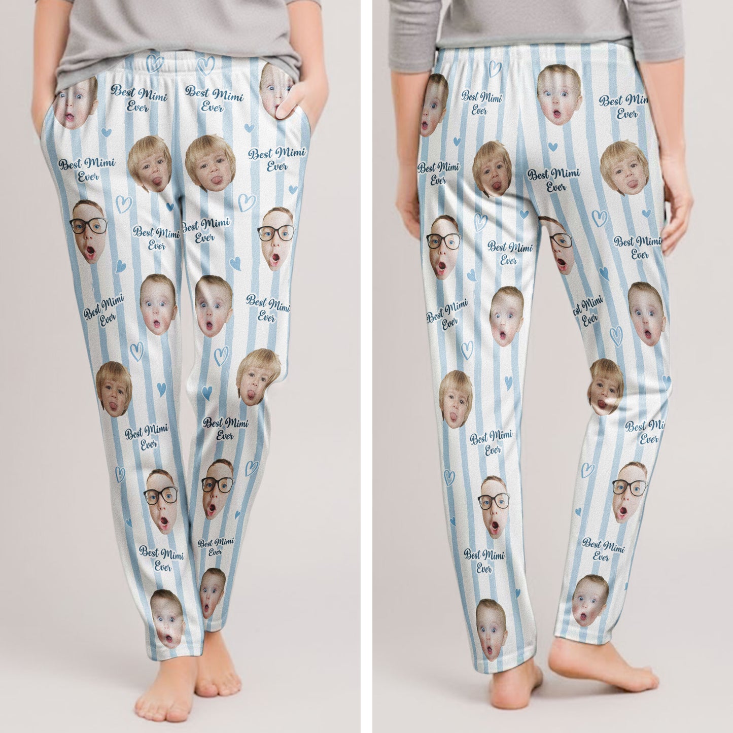 Grandma Custom Kids Photo - Personalized Photo Sweatpants, Lounge Pants With Pockets