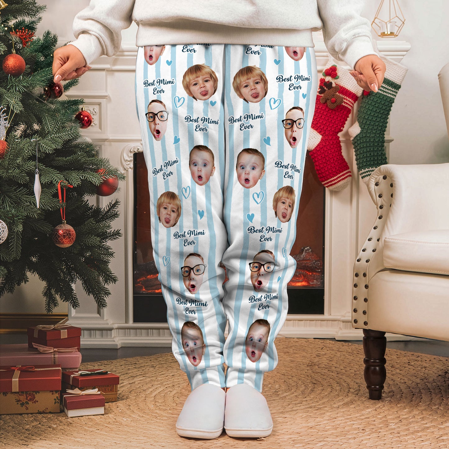 Grandma Custom Kids Photo - Personalized Photo Sweatpants, Lounge Pants With Pockets