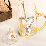 Grandma Floral Style Custom Kids' Names - Personalized Enamel Flower Tea Cup