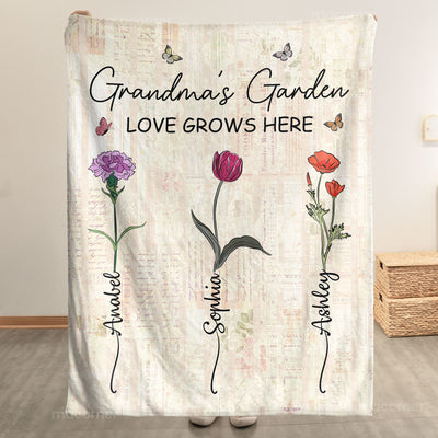 Grandma Garden Blanket - Personalized Blanket