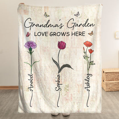 Grandma Garden Blanket - Personalized Blanket