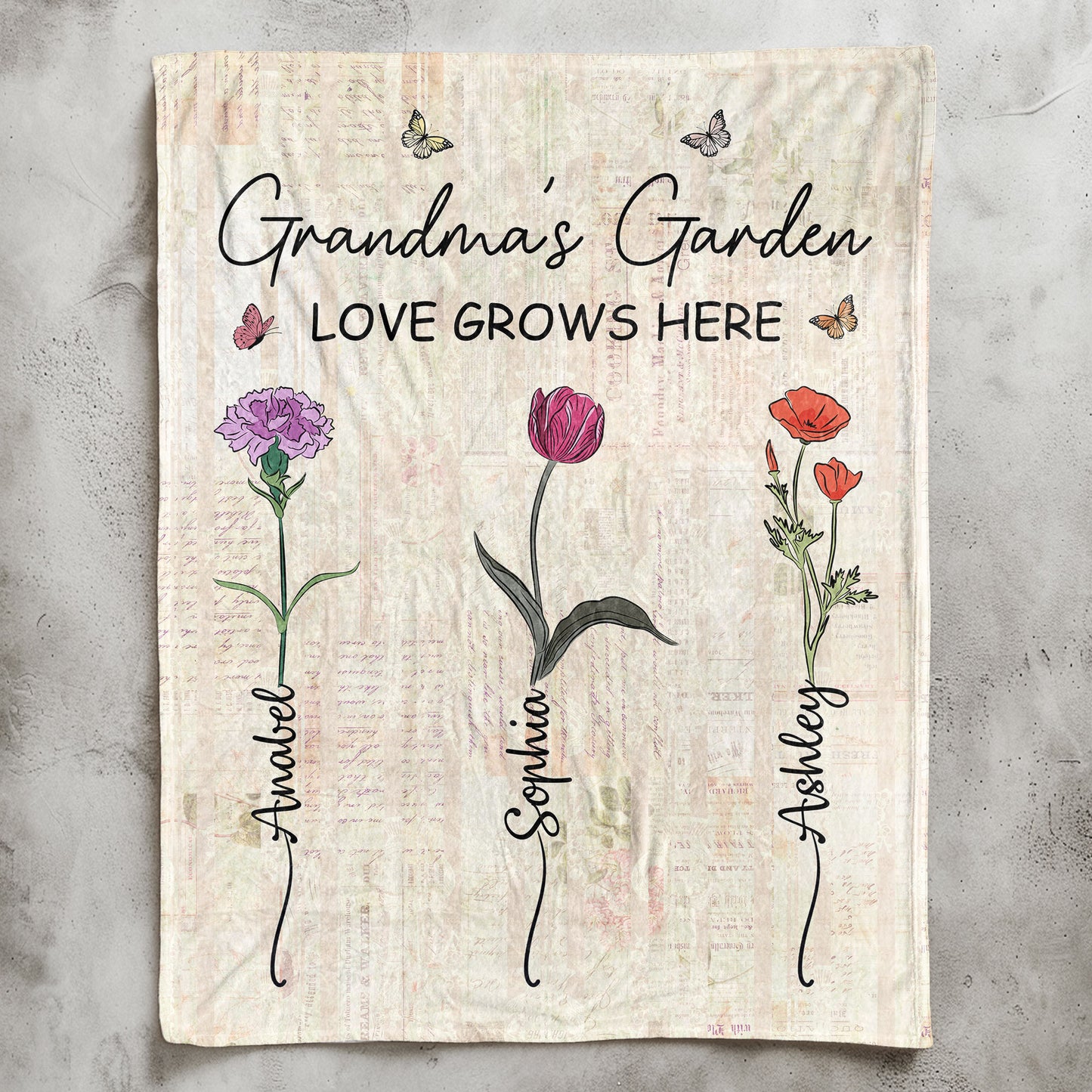 Grandma Garden Blanket - Personalized Blanket