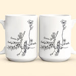 Grandma Grandchildren Holding Hand Floral Pattern - Personalized Mug