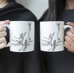 Grandma Grandchildren Holding Hand Floral Pattern - Personalized Mug