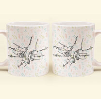 Grandma Grandkids Hand In Hand Xmas Mug Holiday Gift For Mama Nana - Personalized Mug