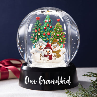 Grandma Grandpa Snowman Love - Personalized Snow Globe