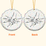 Grandma Hand Grandkids Name Christmas Light - Personalized Ceramic Ornament