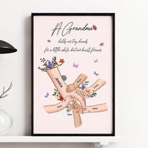 Grandma Hold Our Hands For Short But Our Hearts Forever - Personalized Poster