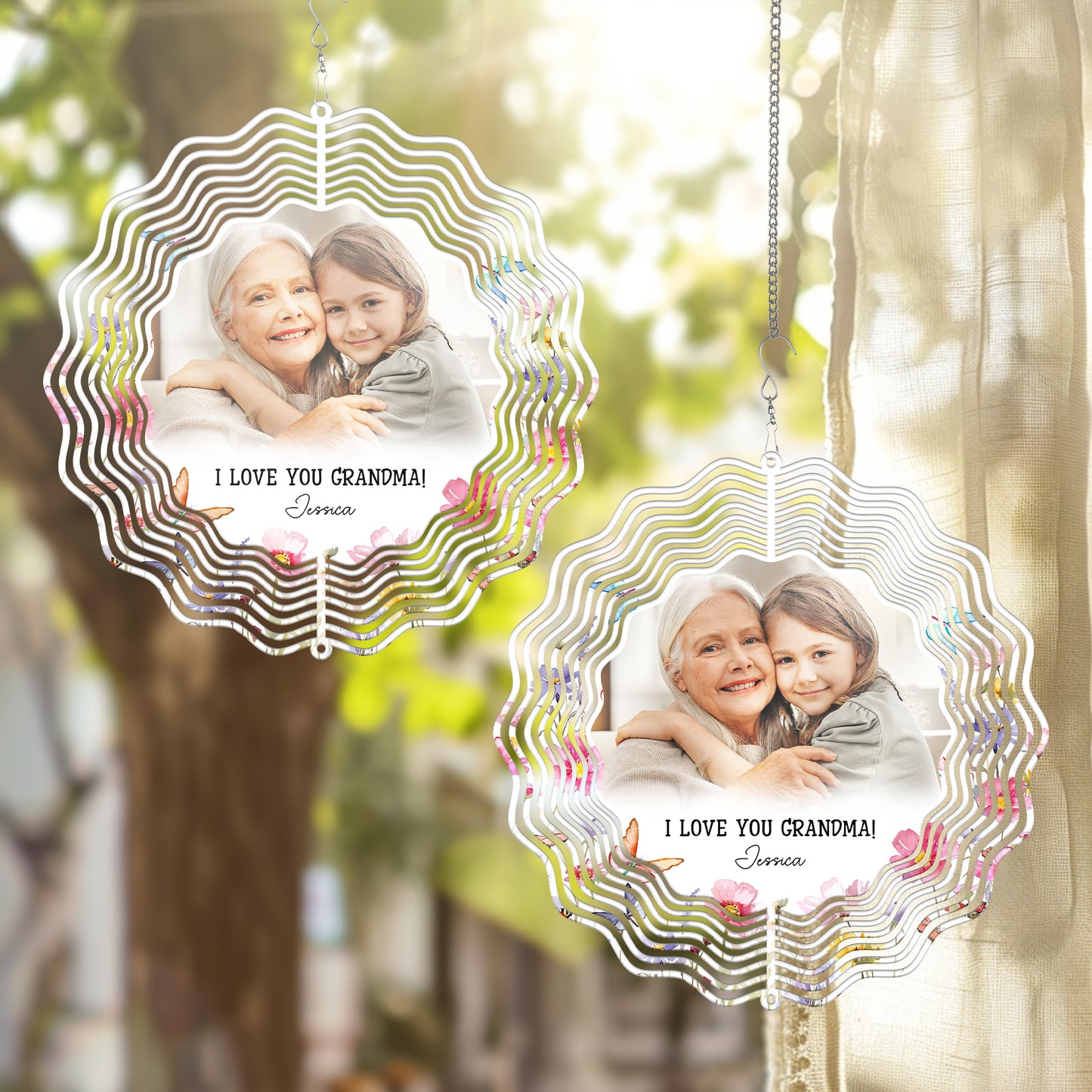 Grandma I Love You - Personalized Photo Wind Spinner