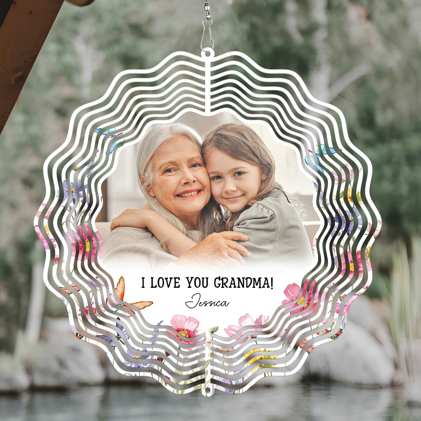 Grandma I Love You - Personalized Photo Wind Spinner