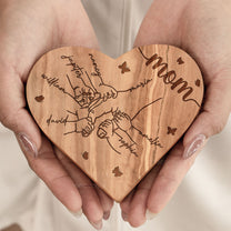 Grandma Mom Gift Holding Hand - Personalized Engraved Wood Plaque