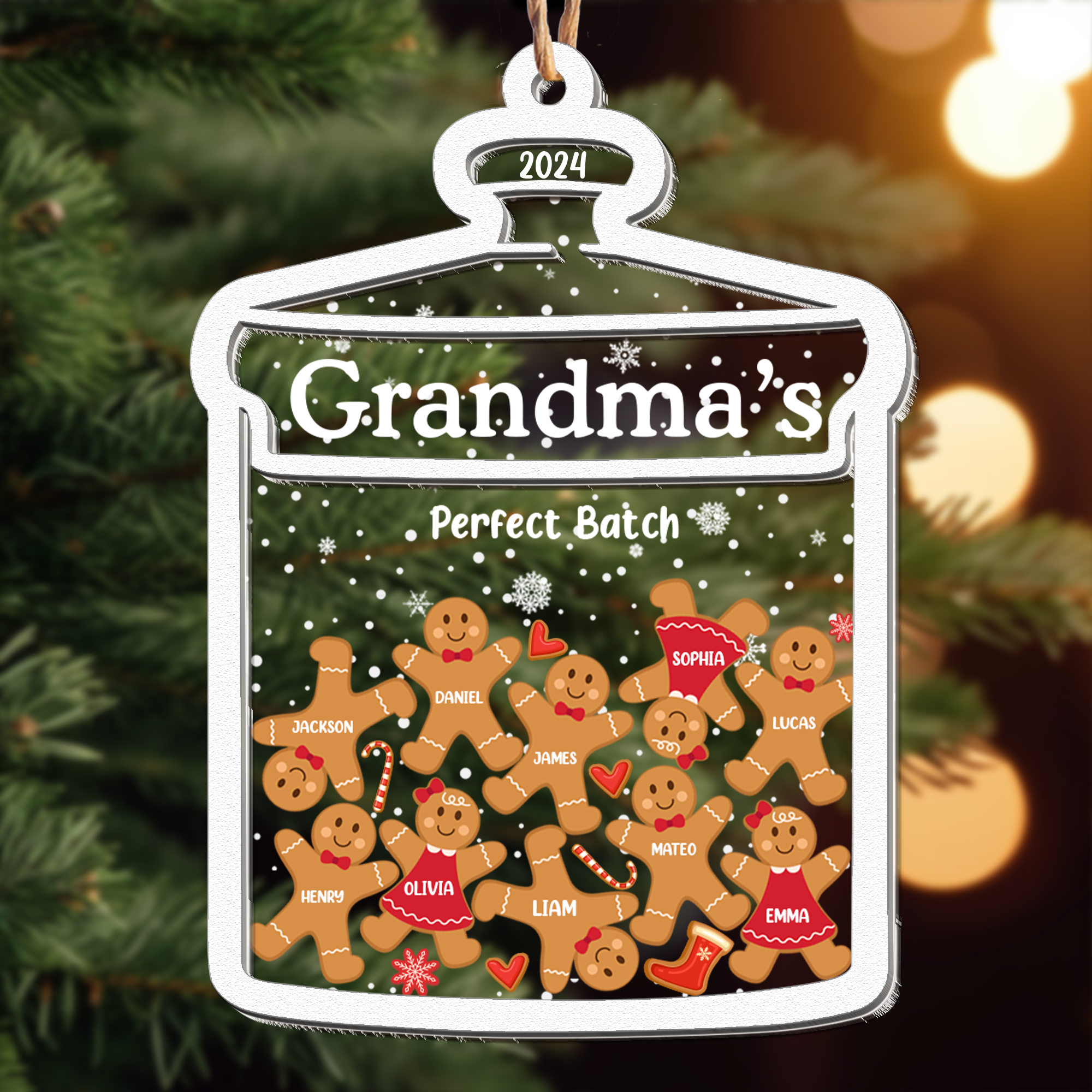 Grandma Perfect Batch Gingerbread - Personalized Wood And Acrylic Ornament