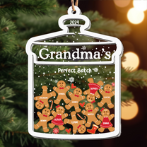 Grandma Perfect Batch Gingerbread - Personalized Wood And Acrylic Ornament