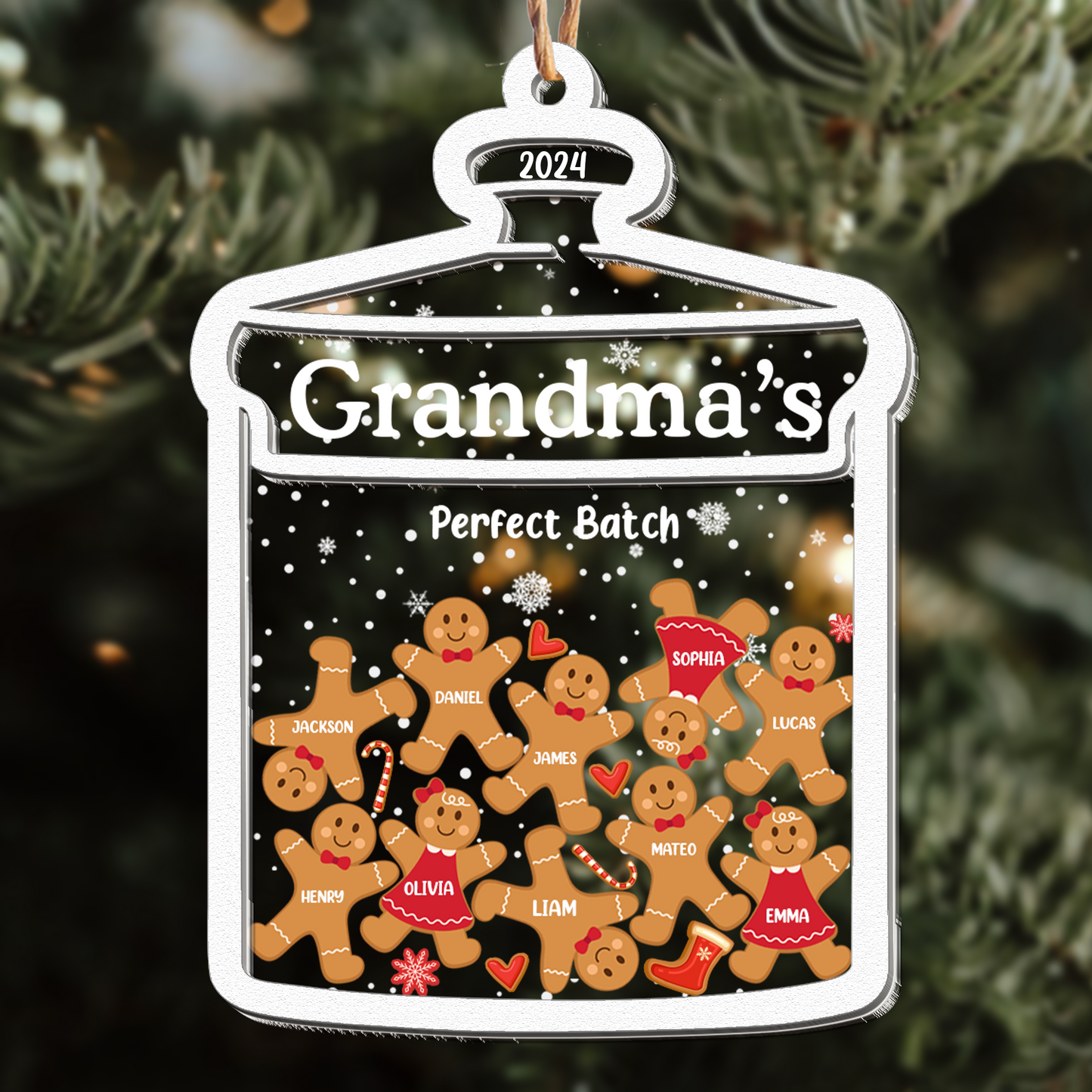 Grandma Perfect Batch Gingerbread - Personalized Wood And Acrylic Ornament