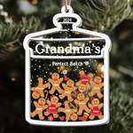 Grandma Perfect Batch Gingerbread - Personalized Wood And Acrylic Ornament - Gift For Grandma