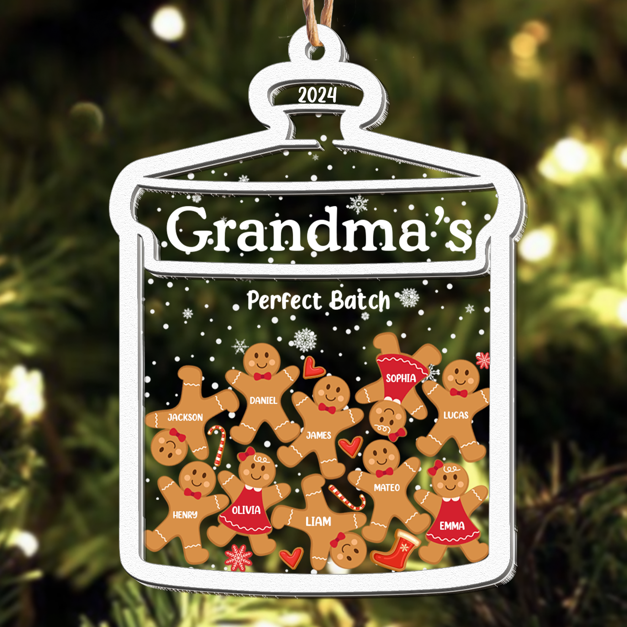 Grandma Perfect Batch Gingerbread - Personalized Wood And Acrylic Ornament