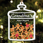 Grandma Perfect Batch Gingerbread - Personalized Wood And Acrylic Ornament - Gift For Grandma
