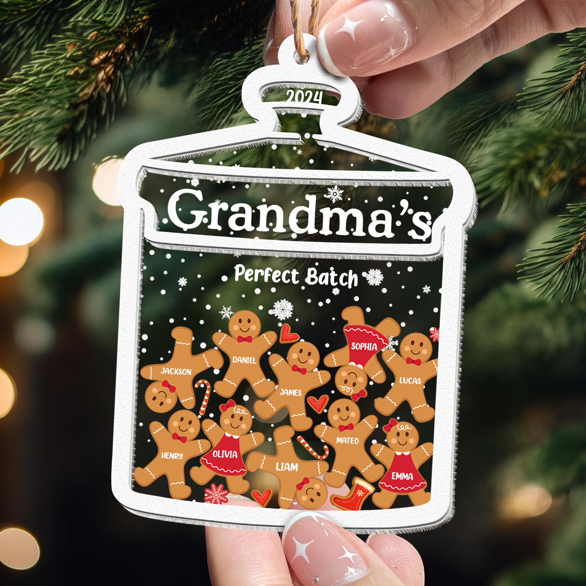 Grandma Perfect Batch Gingerbread - Personalized Wood And Acrylic Ornament