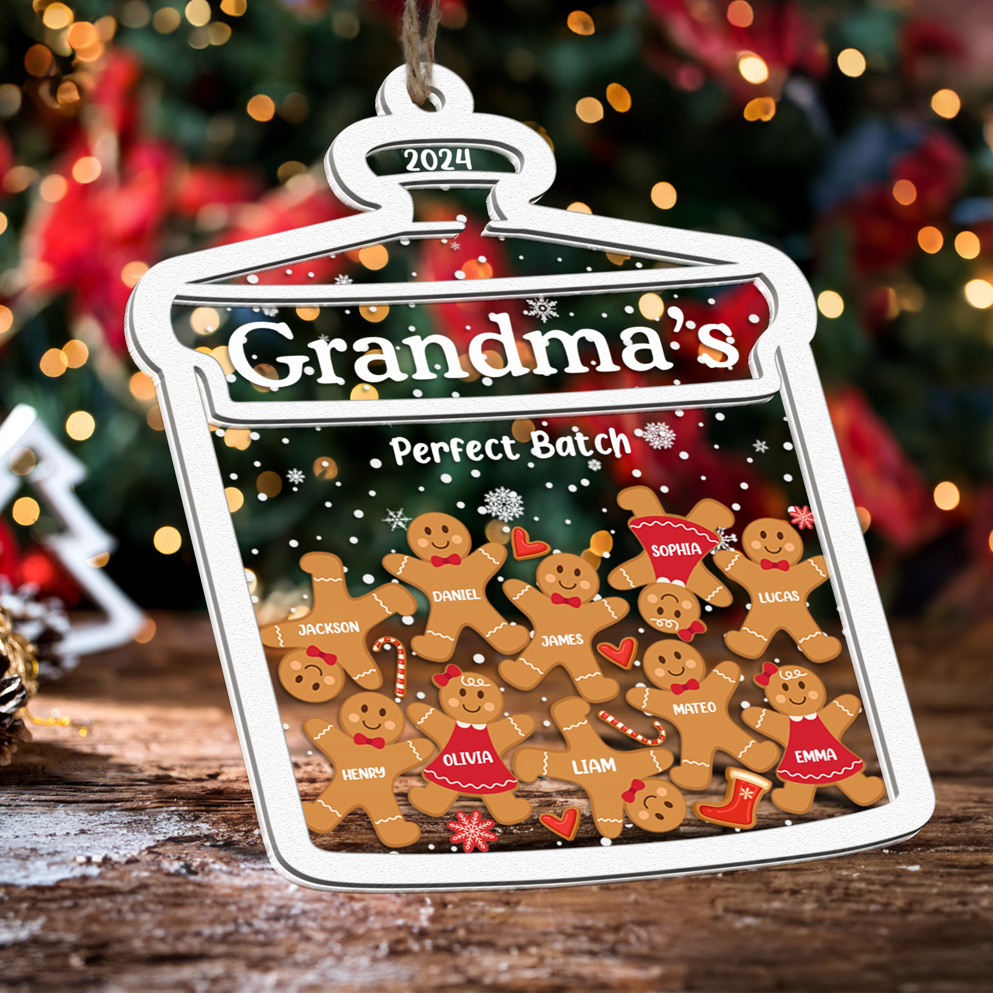 Grandma Perfect Batch Gingerbread - Personalized Wood And Acrylic Ornament