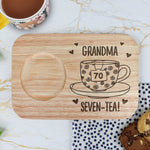 Grandma Seven-Tea - Custom Engraved Wooden Tea & Biscuit Board