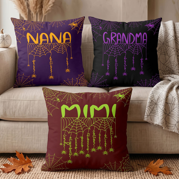 Grandma Spooky Spiders Web - Personalized Pillow 1