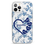 Grandma - Toile De Jouy Version - Personalized Clear Phone Case