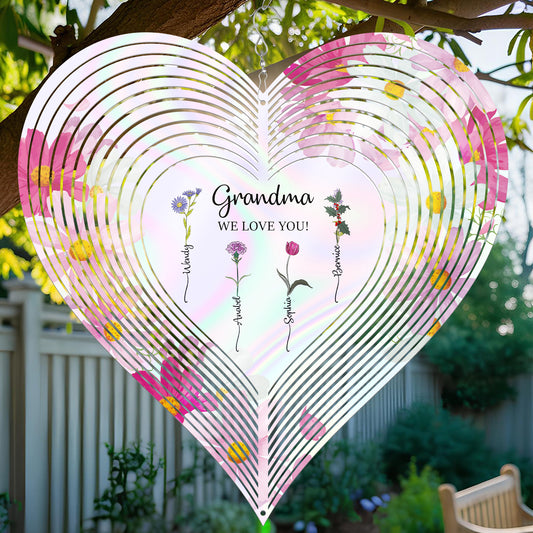 Grandma We Love You - Personalized Wind Spinner