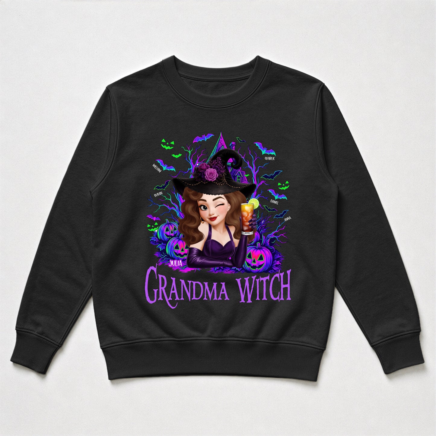 Grandma Witch Halloween Customes, Grandma Halloween Gift - Personalized Shirt