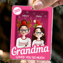 Grandma With Grandkid Toy Box - Personalized Acrylic Ornament