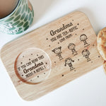 Grandma - You're Tea-Riffic - Custom Engraved Wooden Tea & Biscuit Board