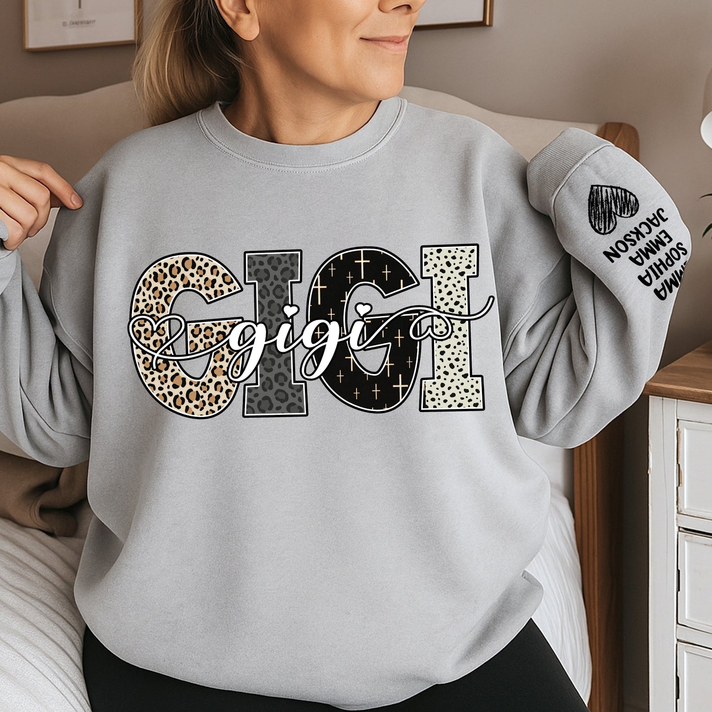 Grandma, Gigi, Nana Custom With Grandkids Names - Up To 20 Names - Personalized Sweatshirt