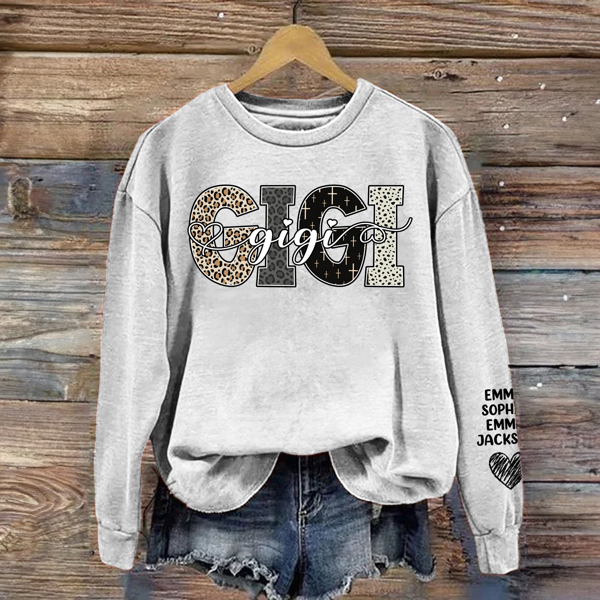 Grandma, Gigi, Nana Custom With Grandkids Names - Bible Style Design - Personalized Sweatshirt