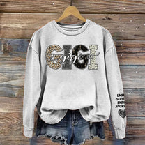 Grandma, Gigi, Nana Custom With Grandkids Names - Bible Style Design - Personalized Sweatshirt