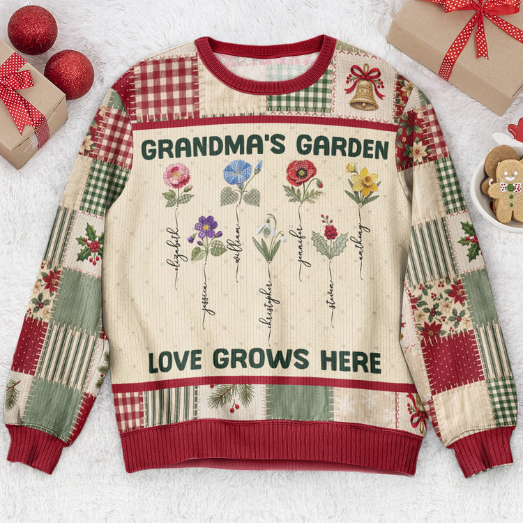 Grandma-Garden-Patchwork-Print-Birth-Flower-Personalized-Sweater-2