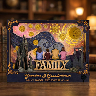 Mother's Day Gifts, Grandma & Grandchildren Forever Linked Together - Personalized DIY Book Nook Kit