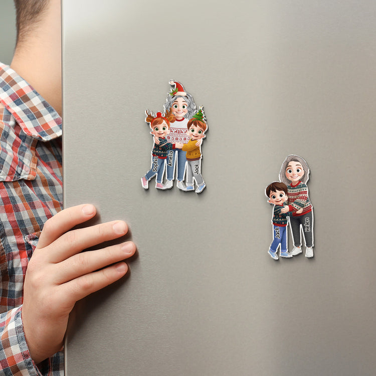 Grandma-Hugging-Christmas-Vibe-Personalized-Magnet-3