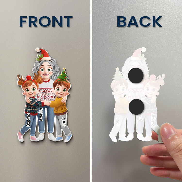 Grandma-Hugging-Christmas-Vibe-Personalized-Magnet-6