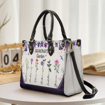 Grandma's Garden Blooming - Personalized Leather Bag