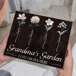 Grandma's Garden - Mother Of Pearl Effect - Personalized Wood Plaque
