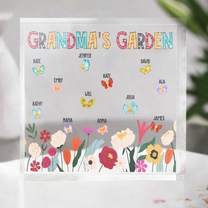 Grandma's Garden Nana Gigi Mimi Custom With Kids' Names - Personalized Acrylic Plaque