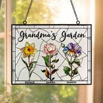 Grandma's Garden - New Version - Personalized Stained Glass Suncatcher - Gift For Grandma